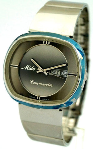 Mido Commander 8669 Automatic Gray SS Day/Date Swiss Watch