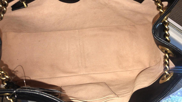GUCCI GG Marmont Metelasse Medium Quilted Leather Shoulder Bag 453569 Black