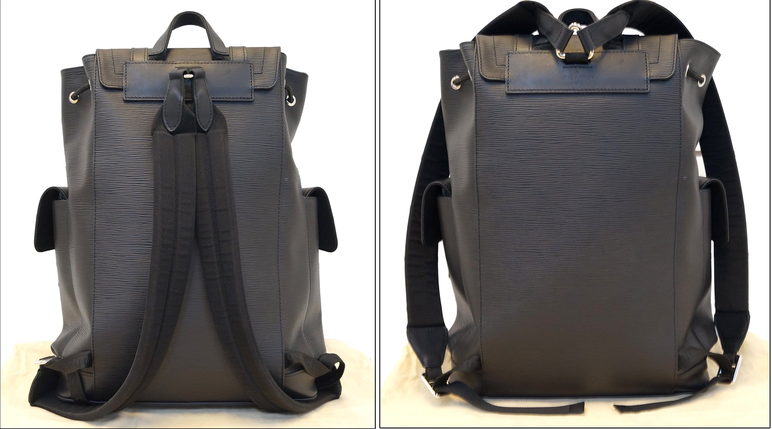 LOUIS VUITTON Black Epi Leather X Supreme Christopher Backpack Bag LOUIS VUITTON Black Epi Leather X Supreme Christopher Backpack Bag