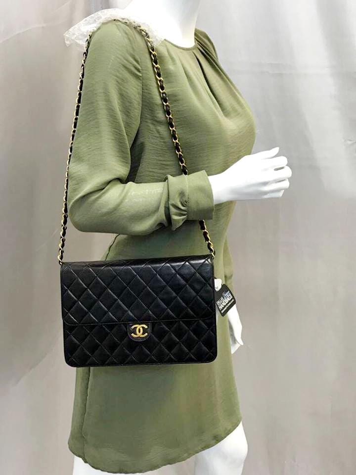 Vintage Chanel Matelassé Double Flap Bag, Chain Shoulder Lambskin