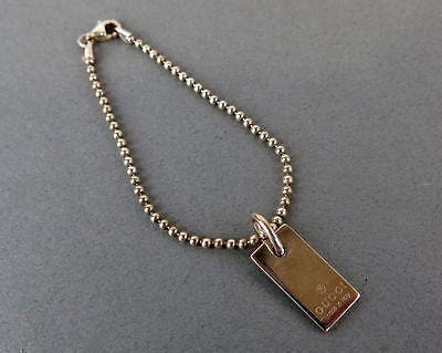 Authentic Gucci Sterling Silver 925 Mini Tag Ball Chain Bracelet w/Box E1496 - Dallas Designer Handbags