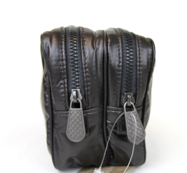 $695 NWT Bottega Veneta 245371 Men's Brown Nylon Small Travel Case Pouch Bag - Dallas Designer Handbags