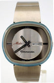 NEW Rare Mens Mido Commander 8669 Automatic Silver SS Day/Date Swiss Watch