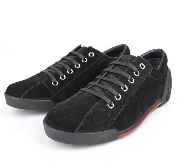 Gucci Sneakers - Gucci Women Black Sneakers Suede Trainer - shoes