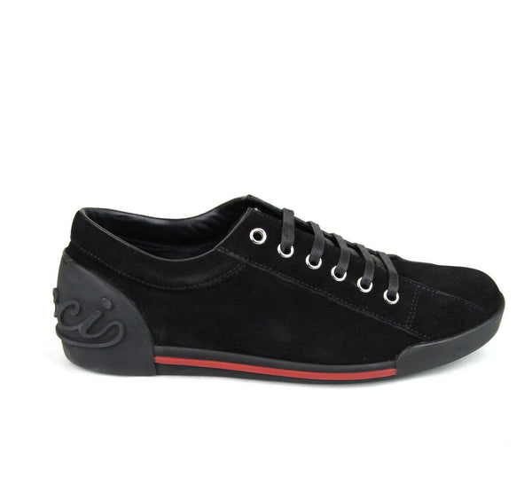 Gucci Sneakers - Gucci Women Black Sneakers Suede Trainer - laces