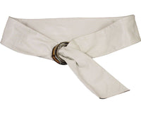 $495 NWT Gucci 232842 Women's White Leather Bamboo Ring Buckle Belt Size 75/30 - Dallas Designer Handbags