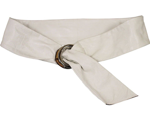 Gucci 232842 Women's  Leather Bamboo Ring Buckle Belt Size 75/30 - Sale