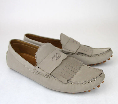 Gucci 337066 Men's Suede Driver Loafers Fringe Moccasins 9.5 G / US 10 - Final Call