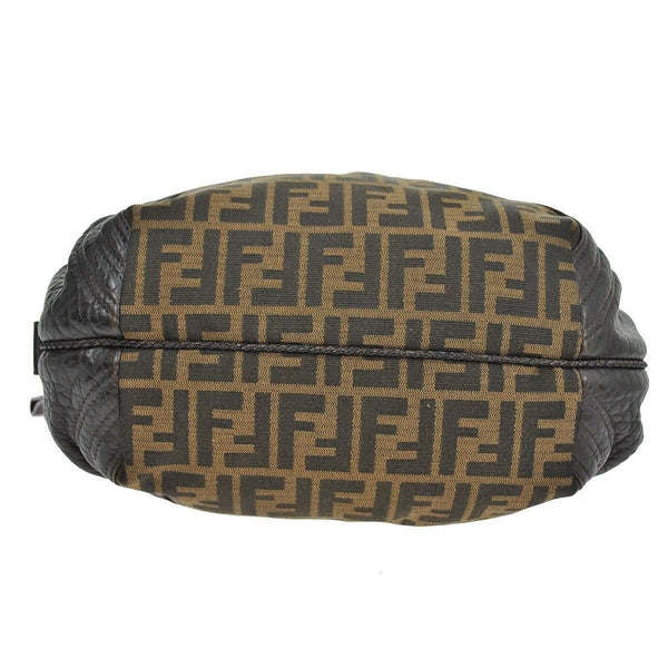 Fendi Zucca Pattern Handbag Nylon Leather - bottom view