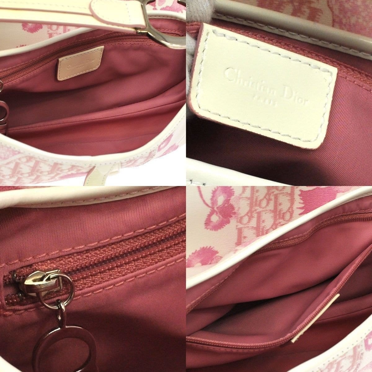 Christian Dior Trotter Saddle Bag Pink Size W 20cm Japan [Used]