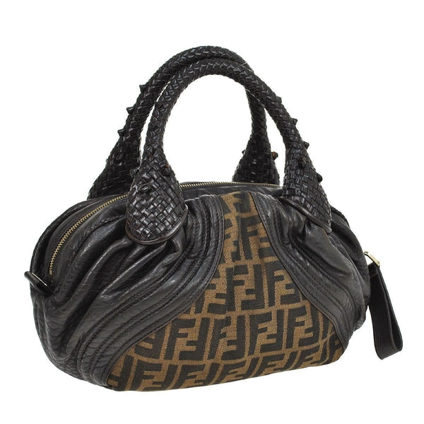 Fendi Zucca Pattern Handbag Nylon Leather - strap