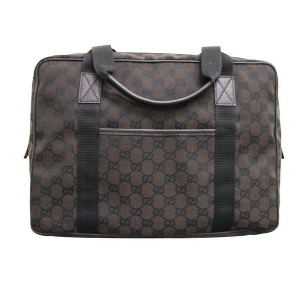 $895 NWT Gucci 282529 Unisex Brown Canvas Shoulder Laptop Bag Tote Handbag - Dallas Designer Handbags