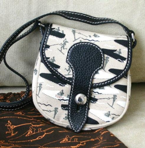 Tod's Multi-color Canvas Black Trim Crossbody Messenger Bag - Sale
