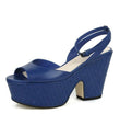 Bottega Veneta Sandals Women's Blue Leather Woven Wedge 