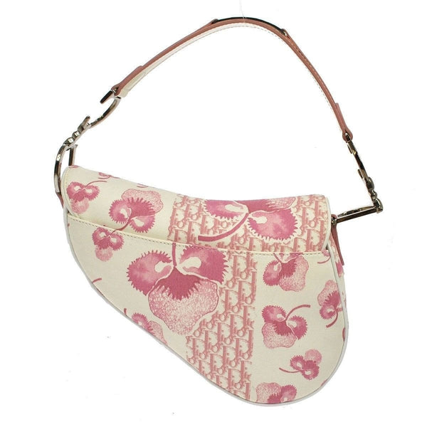 Christian Dior Saddle Trotter Hand Bag Pink Canvas Italy TT113 - Dallas Designer Handbags