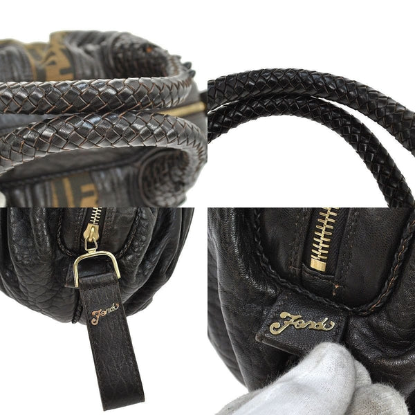 Fendi Zucca Pattern Handbag Nylon Leather - fendi zip