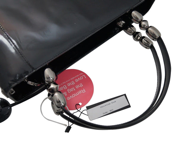 Christian Dior Handbags - Maris Pearl Black Patent Leather Bag - strip