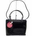 Authentic Christian Dior Maris Pearl 2way Handbag Black Patent Leather 