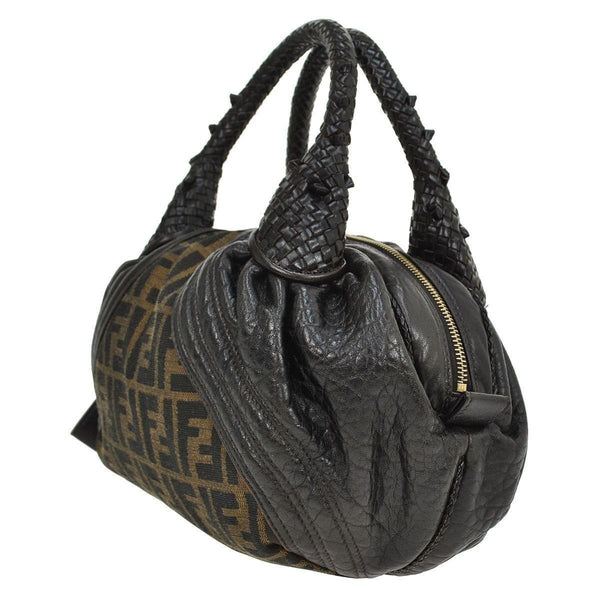 Fendi Zucca Pattern Handbag Nylon Leather -black strap