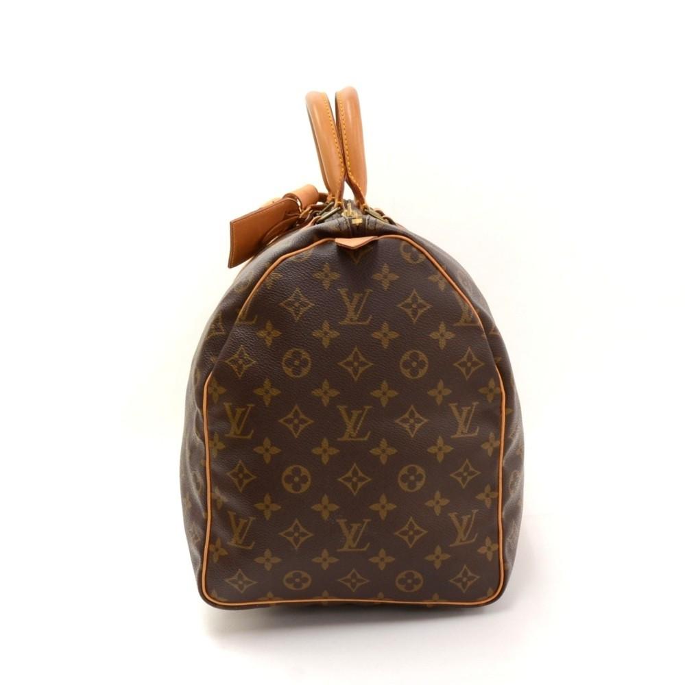Louis Vuitton Keepall Duffle 55 Monogram 6lk0115 Brown Coated Canvas Weekend /Travel Bag, Louis Vuitton
