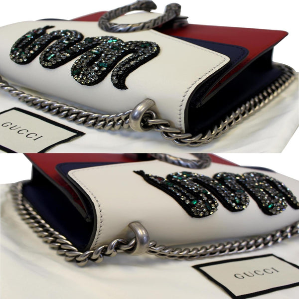 Gucci Dionysus Mini Crystal Embroidered Snake Bag - chain corners
