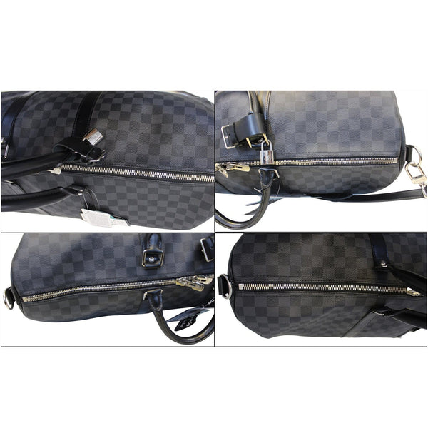 LOUIS VUITTON Keepall 55 Damier Graphite Bandouliere Travel Bag