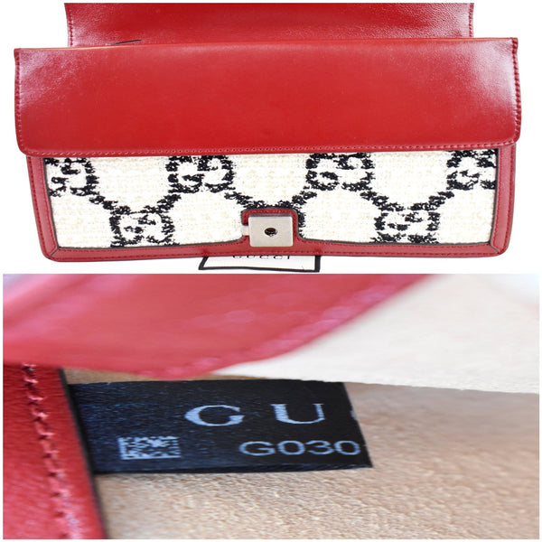 GUCCI Dionysus GG Tweed Small Shoulder Bag Cerise 400249