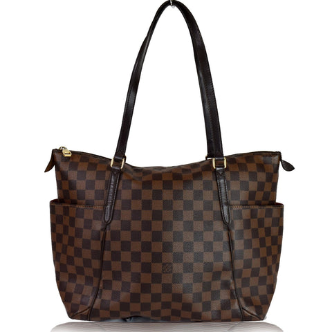 LOUIS VUITTON Totally MM Damier Ebene Shoulder Bag Brown