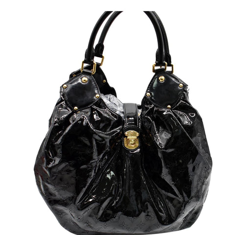 LOUIS VUITTON Surya Mahina XL Limited Edition Black Patent Leather Hobo Bag Black