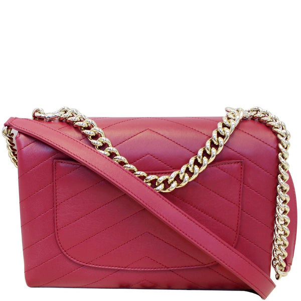 CHANEL Chevron Envelope Flap Lambskin Leather Shoulder Bag Red