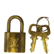 Louis Vuitton Padlock and 1 Key Gold Bag Charm Num 313 - lv logo