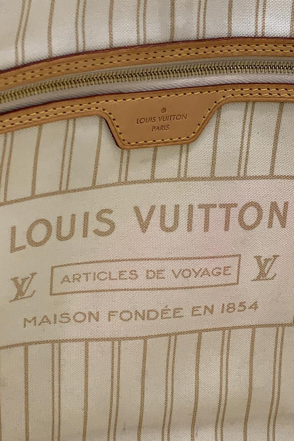 Louis Vuitton Neverfull MM Damier Azur Tote Bag tag