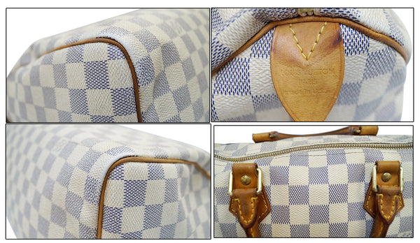 LOUIS VUITTON Damier Azur Speedy 25 Satchel Bag