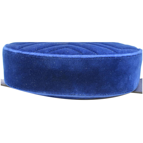 GUCCI GG Marmont Matelasse Velvet Belt Bag Blue 476434