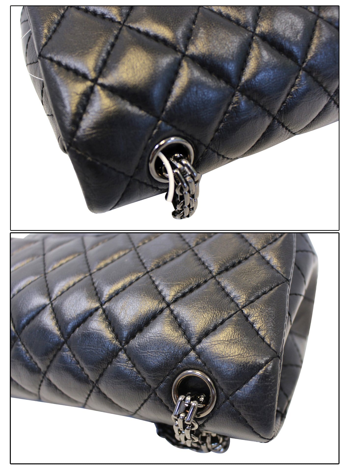 Chanel 2.55 Reissue Double Flap Lambskin Black with Silver Hardware