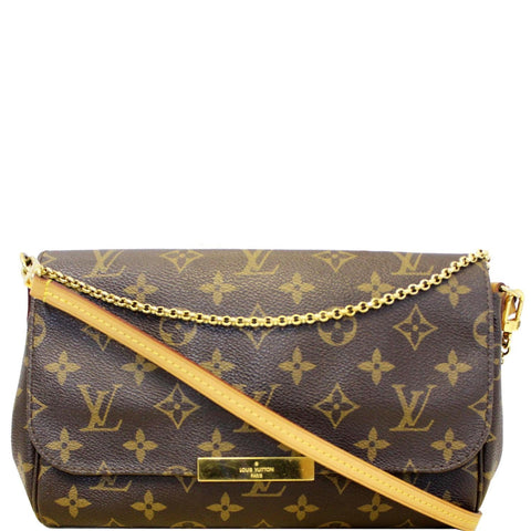 LOUIS VUITTON Favorite MM Monogram Canvas Crossbody Bag Brown