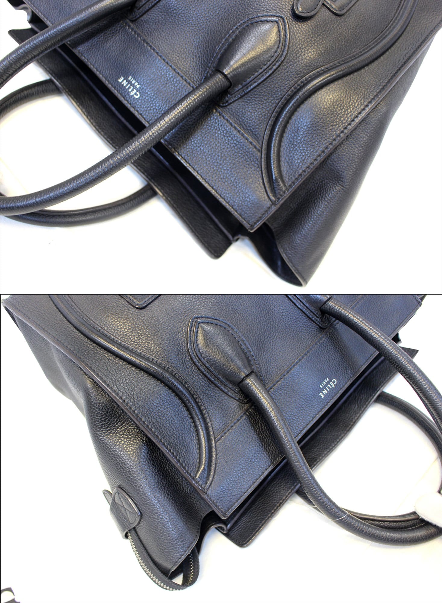 Celine Bag - Celine Black Leather Mini Luggage Tote