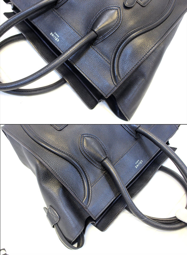 Celine Black Leather Mini Luggage Bag-Top