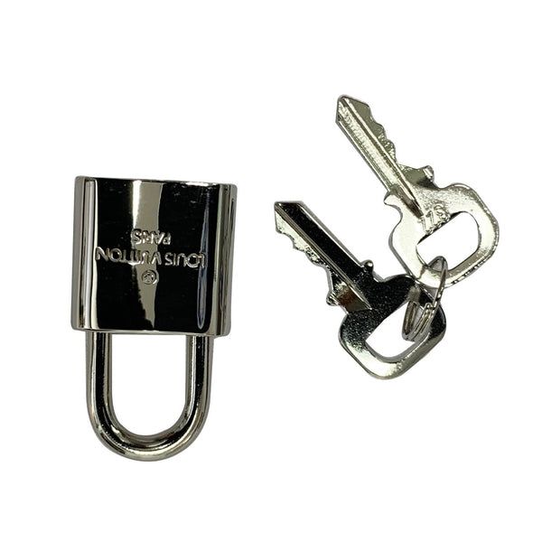 Secure LV Padlock and 2 Keys Silver Bag Charm