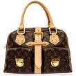 LOUIS VUITTON Manhattan GM Monogram Canvas Satchel Bag Brown