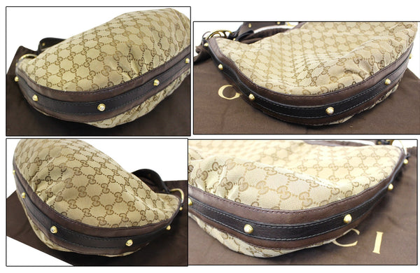 GUCCI Beige/Ebony GG Canvas Interlocking G Medium Hobo Bag