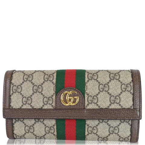 Gucci Ophidia GG Continental Supreme Canvas Wallet Beige 523153