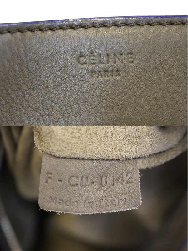 CELINE Phantom Olive Green Bicolor Grained Leather Luggage Bag