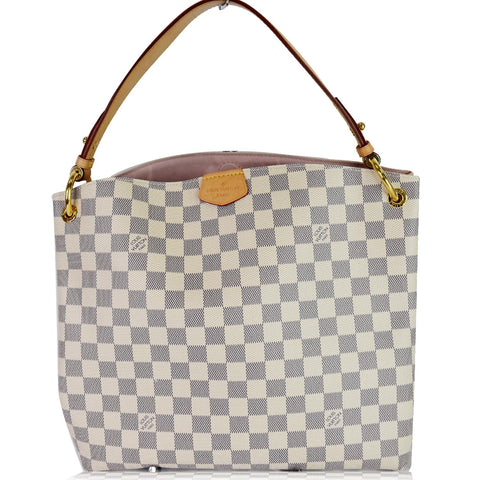 LOUIS VUITTON Graceful PM Damier Azur Shoulder Bag White