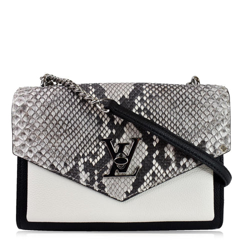 LOUIS VUITTON MyLockme BB Leather Crossbody Bag Black/Creme Beige