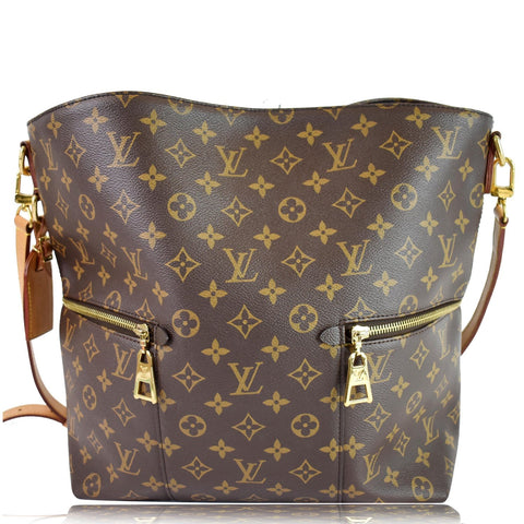 LOUIS VUITTON Melie Monogram Canvas Hobo Shoulder Bag Brown