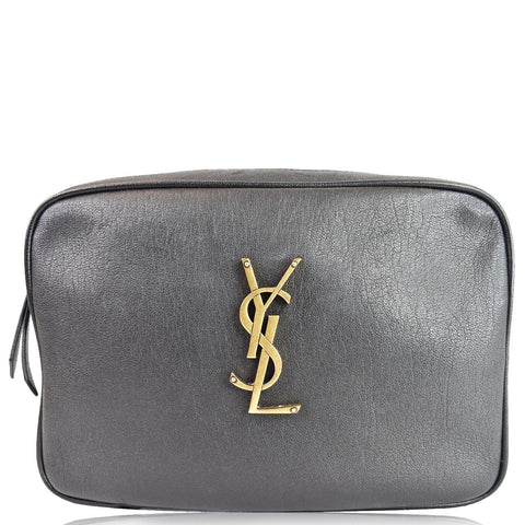 YVES SAINT LAURENT Lou Camera Monogram Leather Shoulder Bag Black