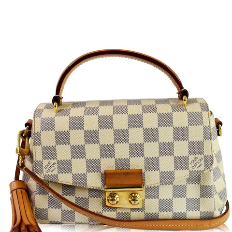 LOUIS VUITTON Croisette Damier Azur Shoulder Crossbody Bag White