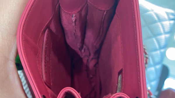 CHANEL O-Phone Holder Patent Leather Crossbody Bag Red