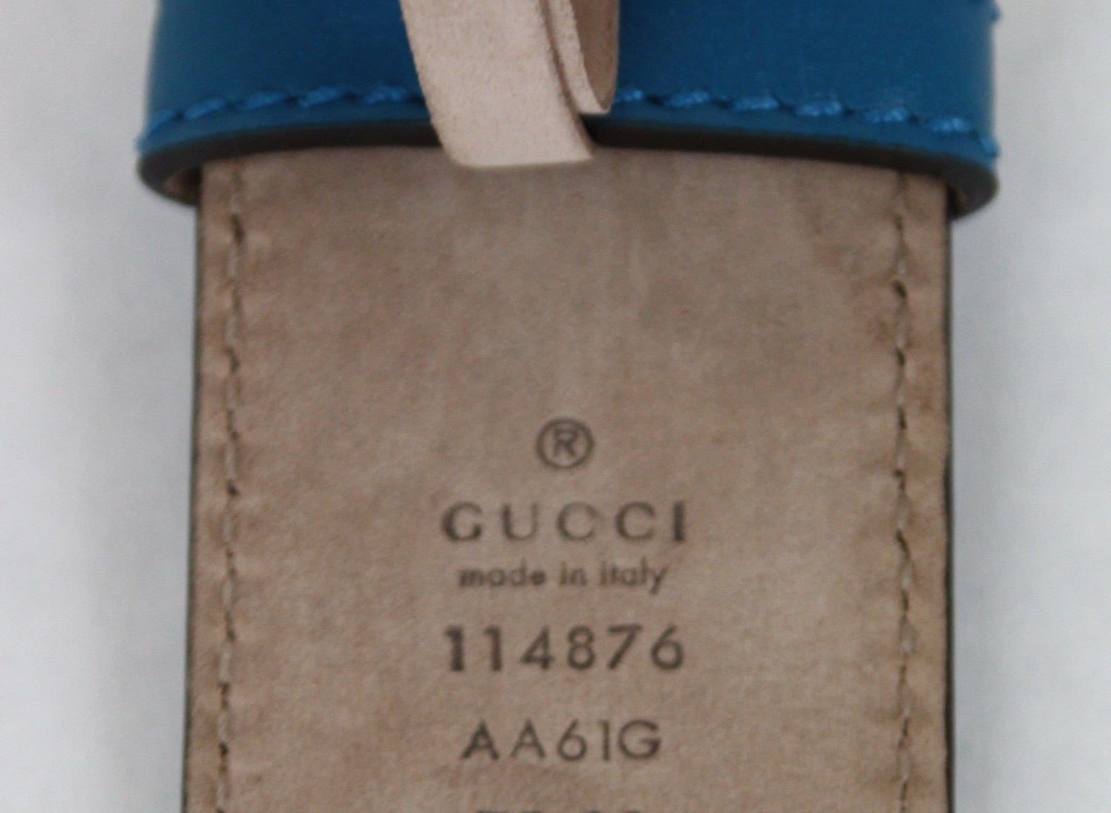 Gucci Teal Guccissima Leather Interlocking G Buckle Belt 114876 4618 (